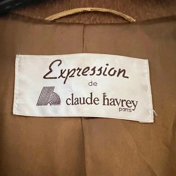 Vintage Alpaca / Wool / Mohair Blend Double-Breasted Coat in Tobacco Brown - Picture 9 of 13